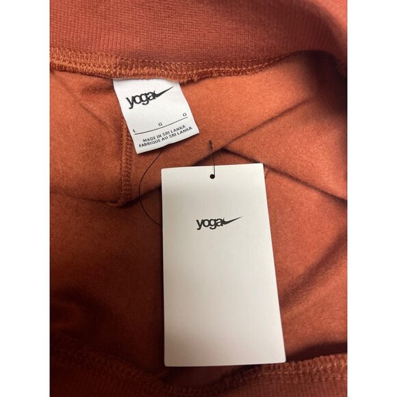 Nike Yoga Luxe Women's Pants Fleece Cropped Rust Brown Large NEW DA0776-670 - Picture 9 of 11